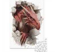 Grands Dragons Adultes Rampant Hors des Fissures et des décombres 70x50cm/1000pcs Puzzles Adaptés Aux Adultes Et Aux Personnes Âgées De 14 Ans Et Plus