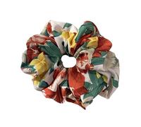 Grands élastiques à cheveux, chouchous for femmes, chouchous for cheveux, 1 pièce, corde élastique à imprimé de fleurs à grande feuille(Yellow)