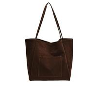 Grands Main Pour Femmes Bandoulière Handbag Work Bag Purse De Courses Solide (Coffee, One Size)