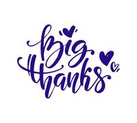 Grands mots de remerciement, calligraphie créative dessinée à la main et stylo pinceau Stickers lettrage 36x49.7cm Auto-adhésif Bleu foncé