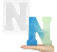 Grands moules à lettres de l'alphabet 3D de 17,8 cm pour résine, moule en résine époxy 3D A à Z épaisse pour la fabrication de lettres, l'art des mots, les loisirs créatifs, la fabrication de gâteaux