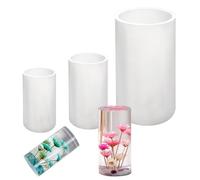 Grands moules cylindriques pour la fabrication de bougies, 3 moules cylindriques en résine époxy en silicone pour grands piliers en silicone pour bijoux, bougies, savons en résine époxy, loisirs