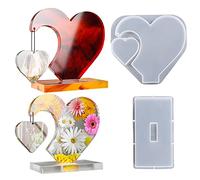 Grands moules en résine pour cadre photo, moules en silicone en forme de cœur pour résine époxy, moule unique pour moulage de résine, artisanat, table, décoration d'intérieur, cadeau