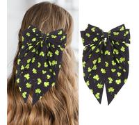 Grands nœuds à cheveux en forme de trèfle vert pour femme - Accessoires pour cheveux de la Saint-Patrick - Pinces à cheveux - Barrettes en ruban - Nœuds pour cheveux longs - Rubans de cheveux pour