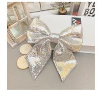 Grands nœuds à paillettes - Nœud décoratif à paillettes - Nœud décoratif à paillettes - Pour sapin de Noël, murs, cheminées, escaliers, cadeaux, vitrine, décoration de la maison - Argenté