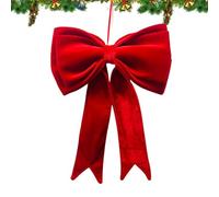 Grands nœuds de Noël en velours - Ornement avec ruban décoratif de 19x25 pouces, accent de Noël classique, décoration saisonnière élégante | Porte d'entrée Bureau Guirlande de seuil