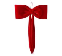 Grands Nœuds de Noël Velours Surdimensionné Longs Flots Ruban Couronne | Très Grand Nœud pour Sapin Festif Guirlande Maison Porte d'Entrée Mur Rampe Fenêtre Manteau de Cheminée Chaise Ma Rouge 30cm