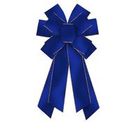 Grands nœuds pour couronne de Noël, bleu roi de Prusse et dorés en velours pour couronne, grands nœuds en toile de jute pour décoration de Noël, maison, intérieur, extérieur, décoration de fête de