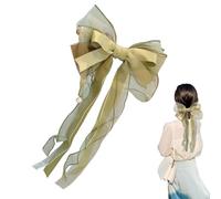 Grands nœuds pour femme - Barrette à cheveux tendance pour filles - Barrette à cheveux avec longue queue - Accessoire de cheveux pour rendez-vous, voyages d'affaires, camping