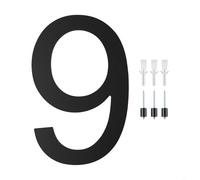 Grands numéros de maison flottants noirs de 20,3 cm pour maison, garage et portail, design moderne, visibilité claire (9)