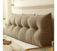 Grands Oreillers De TêTe De Lit Triangulaires Ergonomiques Oreiller De Lecture En Velours De Maïs De Qualité, Soutien Positionnement Du Dossier, Coussin De Traversin Pour Le Corps(120x50x20cm,Brown)