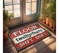 Grands paillassons d'extérieur rouillés vintage signe : Floor Twenty-Four Shift Paillasson Man Cave Decor Tapis de porte extérieur (50 x 80 cm)