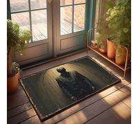 Grands paillassons pour entrée extérieure, silhouette silencieuse dans les ombres : un portrait mystérieux, grand tapis d'extérieur amusant (40 x 60 cm)
