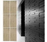 Grands panneaux muraux 3D de 60 x 120 cm - Revêtement mural imperméable en polyuréthane, design décoratif texturé en grain de bois pour décoration murale intérieure et extérieure, amélioration moderne