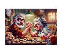Grands-Parents Pizza Animaux Puzzle, 1000 Pièces Jeu Intérieur Adulte | 38x26cm Réduction Du Stress, Décoration Maison, Exercice Mental, Carton, Cadeau Anniversaire