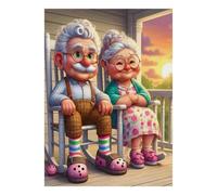 Grands-Parents Véranda Coucher Puzzle, 1000 Pièces pour Adultes Haute | 38x26cm Amateurs De Puzzles, Cadeau D'anniversaire, Carton, Apaisement De L'humeur, Découpe Précise
