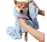 Grands peignoirs pour chiens à séchage rapide - Plus épais et plus doux que la plupart des peignoirs, microfibre super absorbante | | Serviette de bain pour chien enveloppante complète, tissu doux et
