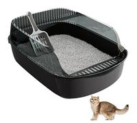 Grands Plateaux de litière de Chats 12L PP Approfondir la litière pour Chats avec Scoop Anti-éclaboussable Double Couche Toilette résistante aux Taches pour Les Fournitures Cadeau, Plateau