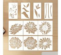 Grands pochoirs à fleurs | Pochoirs de fleurs pour peinture sur, travaux manuels réutilisables pour clôture, mur, projets en bois