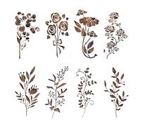 Grands pochoirs de fleurs - Motifs botaniques, grands pochoirs de fleurs pour la peinture - Pochoirs de peinture florale, pochoirs de peinture de printemps, modèle de fleur réutilisable pour la