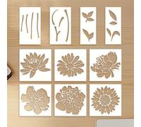 Grands pochoirs pour peindre sur les avec des fleurs | Modèles floraux à pour clôtures, bois, jardin, extérieur, art et projets décoratifs