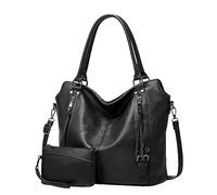 Grands portefeuilles pour femmes, sacs à bandoulière, sacs à bandoulière, sac à bandoulière tendance, décontracté doux, sac fourre-tout pour femme Sacs à fleurs, Noir , Taille unique