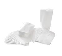 Grands sachets fond croisé blancs, 50 pièces: pochette papier alimentaire, sac cadeau mariage anniversaire, à remplir pour épices popcorn bonbons, emballage DIY personnalisable, 16,5 x 26 x 6,5 cm