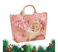 Grands Sacs Cabas Tote De Noël Avec Anses, Grand PVC Épaissi, Imperméable | Sac de shopping femme fête du Père Noël Pour Shopping Fête Supermarché Marché Plage Bureau