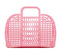 Grands sacs en plastique Jelly BABANA - Panier Cadeau Réutilisable | Sac de plage, de marché, panier de Pâques - (Rose pâle)