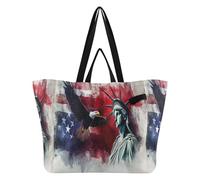 Grands sacs fourre-tout en toile imperméables pour la cuisine, les courses, les voyages, les présidents américains, le drapeau et la liberté