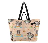 Grands sacs fourre-tout en toile pour les vacances, la cuisine, les courses, les demoiselles d'honneur - Pour voyage, plage, mariage, linge, raton laveur