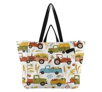 Grands sacs fourre-tout en toile tendance pour la cuisine, les courses, la plage, les cadeaux de fête de mariage, les camions de ferme et la récolte, motif sans couture