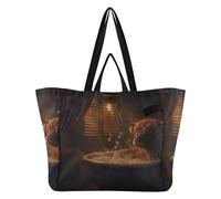 Grands sacs fourre-tout pliables pour la cuisine, les courses, les voyages, la plage, les mariages, la lessive, la Nouvelle-Orléans, jazz, Highland, vache et bain