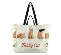 Grands sacs fourre-tout robustes pour cuisine, sacs d'épicerie, sac à linge pour femme, kit de livraison de maternité, imprimé chat essentiel, portrait 4_seedream