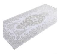 Grands sets de table brodés en PVC - 60 x 120 cm - Chemin de table pour mariage, fête et décoration de table à manger - Élégant set de table doré ou argenté (argent A)