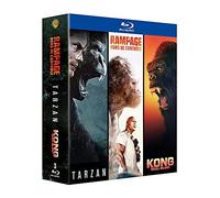 Coffret Action Grands Singes - Collection De 3 Films - Rampage - Hors De Contrôle + Tarzan + Kong - Pack - Blu-Ray