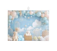 Grands tapis d'égouttage en microfibre réutilisables et lavables pour accessoires de cuisine Motif ballons d'anniversaire romantiques 45,7 x 61 cm