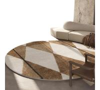 Grands Tapis Ronds Modernes, en Fausse Laine Douce Lavable, pour Le Salon, La Chambre À Coucher, Le Bureau, Tapis De Sol(Pattern E,180cmx180cm)
