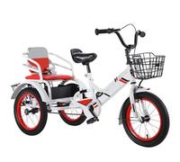 Grands tricycles à pédales avec Roue Gonflable, vélo Tandem 3-10 Ans, tricycles pour Enfants avec siège Passager arrière, Compartiment de Rangement caché dans Le siège, vélo de croisière à 3 Roues