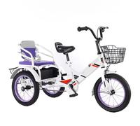 Grands tricycles à pédales avec Roue Gonflable, vélo Tandem 3-10 Ans, tricycles pour Enfants avec siège Passager arrière, Compartiment de Rangement caché dans Le siège, vélo de croisière à 3 Roues