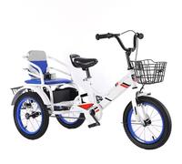 Grands tricycles à pédales avec Roue Gonflable, vélo Tandem 3-10 Ans, tricycles pour Enfants avec siège Passager arrière, Compartiment de Rangement caché dans Le siège, vélo de croisière à 3 Roues