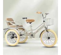 Grands tricycles à pédales avec roue gonflable,vélo tandem 3 à 10 ans,banquette arrière avec ceinture,tricycles pour tout-petits avec accoudoir,vélos à 3 roues pour voyager,paniers avant et arrière