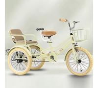 Grands tricycles à pédales avec roue gonflable,vélo tandem 3 à 10 ans,banquette arrière avec ceinture,tricycles pour tout-petits avec accoudoir,vélos à 3 roues pour voyager,paniers avant et arrière