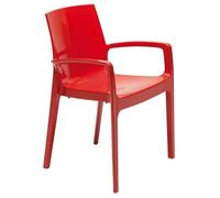 GRANDSOLEIL 22 Fauteuils Cream empilables en Highlopp rouge brillant