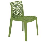 Grandsoleil Upon Gruvyer Chaise empilable en polypropylène Vert Brillant 51 x 52 x 81 cm