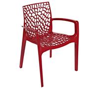 Grandsoleil Upon Gruvyer Fauteuil empilable en polypropylène Rouge 53 x 58 x 81 cm