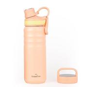 GRANDTIES Bouteilles d'eau de sport en acier inoxydable avec 2 couvercles - Large goulot isotherme sous vide - Réutilisables, anti-fuites, sans BPA - Gourde de voyage en métal, bouteilles thermiques