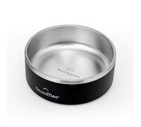GrandTies Gamelle pour chien en acier inoxydable | Gamelle gravée réutilisable sans BPA | Grande gamelle antidérapante et anti-déversement | Gamelle à eau d'extérieur pour chien (1,2 l, noir minuit)