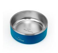 GrandTies Gamelle pour chien en acier inoxydable | Gamelle gravée réutilisable sans BPA | Grande gamelle antidérapante et anti-déversement | Gamelle à eau d'extérieur pour chien (1,2 l, bleu cobalt)