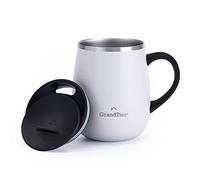GRANDTIES Tasse à café isotherme avec couvercle coulissant Perle 473 ml